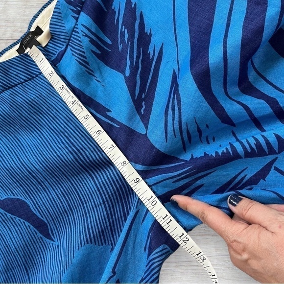 J.Crew NWT 2PC palm frond print silk top & matching linen pants *shop@iamwarrior - Picture 15 of 17